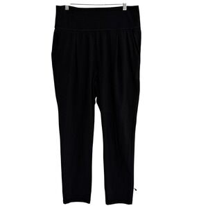 Athleta Elation Pant Black High Rise Wide Leg Cropped Yoga Activewear Women M